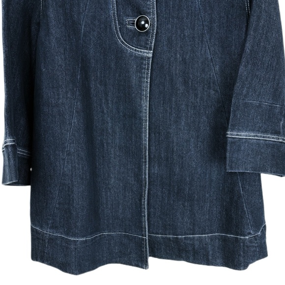 Venezia Dark Wash Black Denim Vintage 90s 2 Button Swing Jacket Size 22/… - Picture 5 of 13